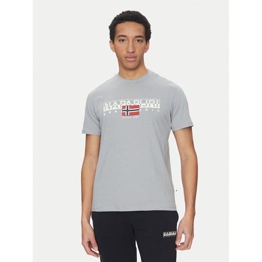 Napapijri T-Shirt S-Aylmer NP0A4HTO Szary Regular Fit ze sklepu MODIVO w kategorii T-shirty męskie - zdjęcie 182664686