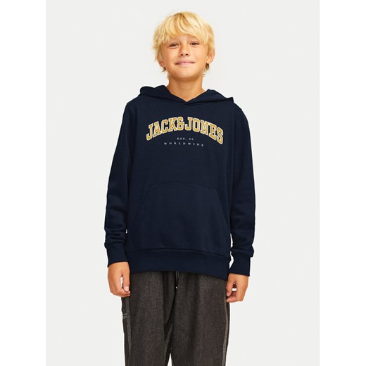 Jack&Jones Junior Bluza Caleb 12259564 Granatowy Relaxed Fit ze sklepu MODIVO w kategorii Bluzy chłopięce - zdjęcie 182664699