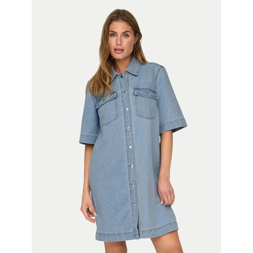 ONLY Sukienka jeansowa Belle 15324384 Niebieski Regular Fit ze sklepu MODIVO w kategorii Sukienki - zdjęcie 182664736