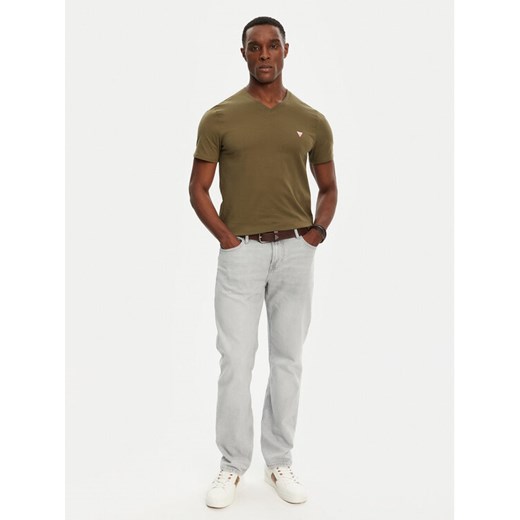 Guess T-Shirt M2YI37 I3Z14 Zielony Slim Fit ze sklepu MODIVO w kategorii T-shirty męskie - zdjęcie 182664767