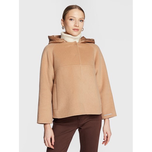 Marella Płaszcz wełniany Era 30860227 Brązowy Regular Fit ze sklepu MODIVO w kategorii Płaszcze damskie - zdjęcie 182664805