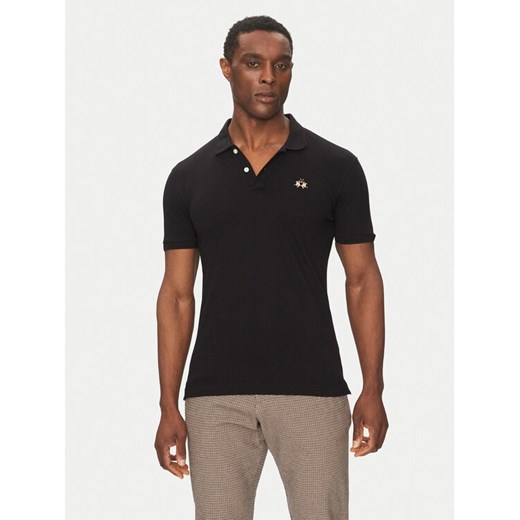 La Martina Polo Piquet CCMP02 PK001 Czarny Slim Fit ze sklepu MODIVO w kategorii T-shirty męskie - zdjęcie 182664829