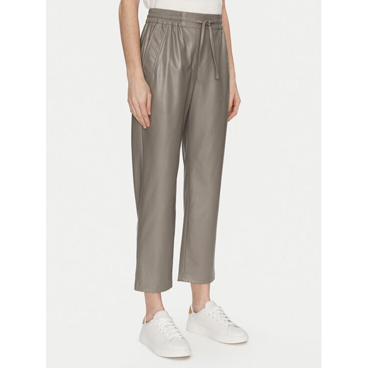 Marella Spodnie z imitacji skóry Selva 2423786014 Beżowy Regular Fit ze sklepu MODIVO w kategorii Spodnie damskie - zdjęcie 182664848