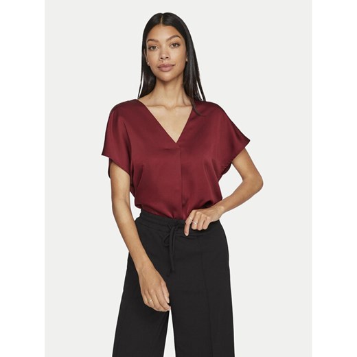 Vila Bluzka Elliette 14089239 Bordowy Regular Fit ze sklepu MODIVO w kategorii Bluzki damskie - zdjęcie 182664909