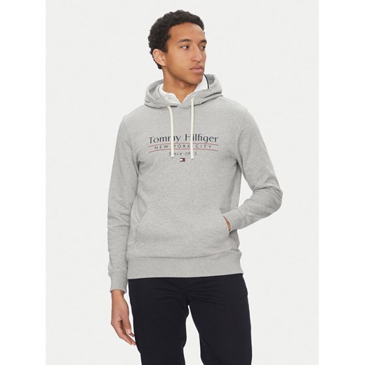 Tommy Hilfiger Bluza Center Stack MW0MW38672 Szary Regular Fit ze sklepu MODIVO w kategorii Bluzy męskie - zdjęcie 182664948