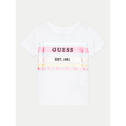 Guess T-Shirt A4YI03 K6YW4 Biały Regular Fit ze sklepu MODIVO w kategorii Bluzki dziewczęce - zdjęcie 182664957