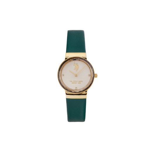 U.S. Polo Assn. Zegarek Angelique USP8256GR Zielony ze sklepu MODIVO w kategorii Zegarki - zdjęcie 182664976
