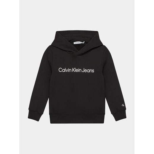 Calvin Klein Jeans Bluza Logo IU0IU00601 M Czarny Regular Fit ze sklepu MODIVO w kategorii Bluzy chłopięce - zdjęcie 182664987