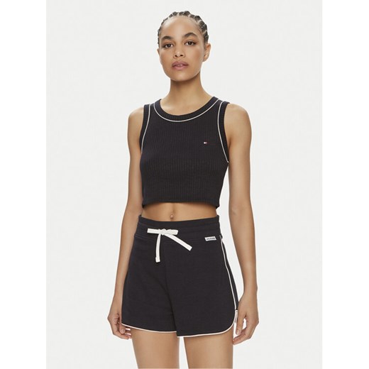 Tommy Hilfiger Top UW0UW05232 Granatowy Slim Fit ze sklepu MODIVO w kategorii Bluzki damskie - zdjęcie 182665045