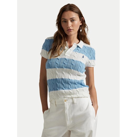 Polo Ralph Lauren Sweter 211943043011 Niebieski Slim Fit ze sklepu MODIVO w kategorii Swetry damskie - zdjęcie 182665157