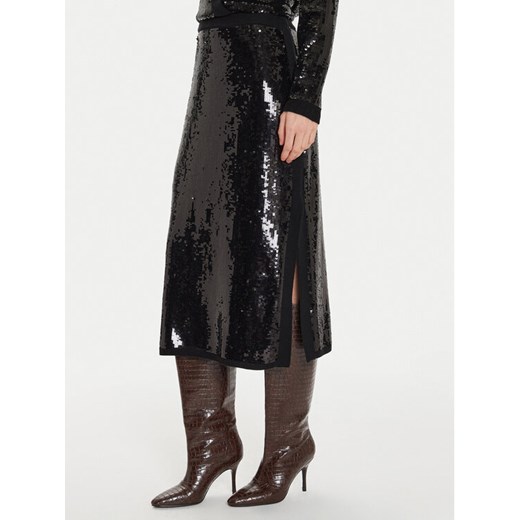 TWINSET Spódnica midi 242TT3142 Czarny Straight Fit ze sklepu MODIVO w kategorii Spódnice - zdjęcie 182665317