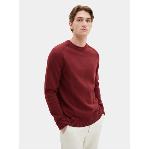 Tom Tailor Sweter 1038246 Bordowy Regular Fit ze sklepu MODIVO w kategorii Swetry męskie - zdjęcie 182665499
