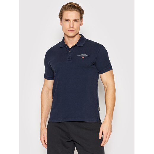 Napapijri Polo Elbas NP0A4GDL Granatowy Regular Fit ze sklepu MODIVO w kategorii T-shirty męskie - zdjęcie 182665515