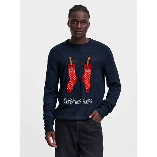 Blend Sweter 20717599 Granatowy Regular Fit ze sklepu MODIVO w kategorii Swetry męskie - zdjęcie 182665587