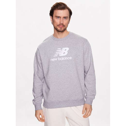New Balance Bluza MT31538 Szary Relaxed Fit ze sklepu MODIVO w kategorii Bluzy męskie - zdjęcie 182665636