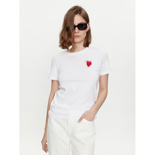 Marella T-Shirt Branca 2413971034 Biały Regular Fit ze sklepu MODIVO w kategorii Bluzki damskie - zdjęcie 182665645