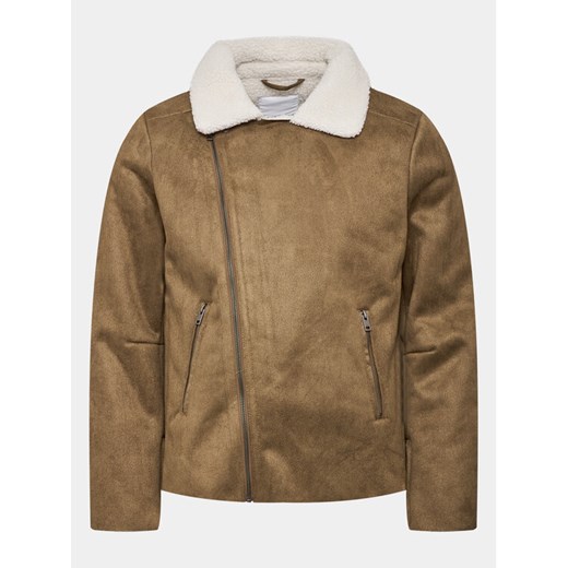 Lindbergh Kurtka z imitacji skóry 30-30053A Brązowy Slim Fit ze sklepu MODIVO w kategorii Kurtki męskie - zdjęcie 182665746
