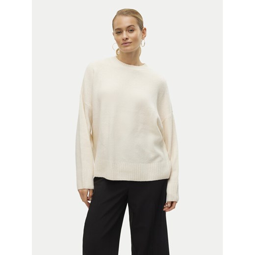 Vero Moda Sweter Boom 10320463 Écru Loose Fit ze sklepu MODIVO w kategorii Swetry damskie - zdjęcie 182665755