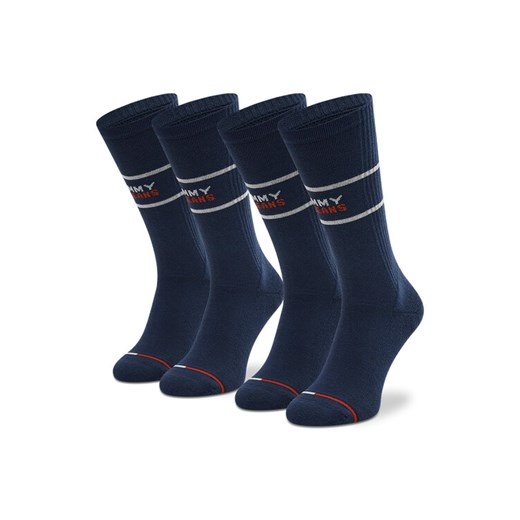 Tommy Hilfiger Zestaw 2 par wysokich skarpet męskich 701218704 Granatowy ze sklepu MODIVO w kategorii Skarpetki męskie - zdjęcie 182665819
