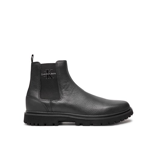 Calvin Klein Jeans Sztyblety Eva Mid Chelsea Boot Lth YM0YM00750 Czarny ze sklepu MODIVO w kategorii Buty zimowe męskie - zdjęcie 182665985