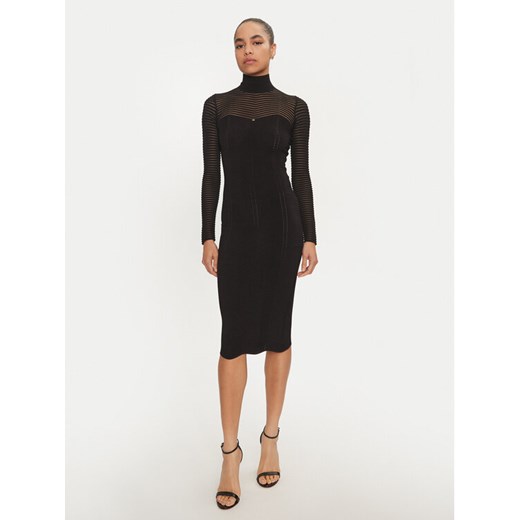 Elisabetta Franchi Sukienka codzienna AM-02B-46E2-V400 Czarny Slim Fit ze sklepu MODIVO w kategorii Sukienki - zdjęcie 182665989