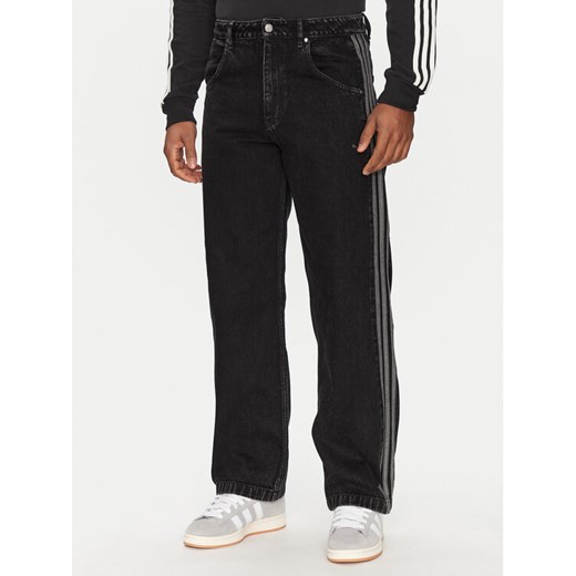 adidas Jeansy adicolor Denim Firebird JC6718 Czarny Straight Fit ze sklepu MODIVO w kategorii Jeansy męskie - zdjęcie 182666029