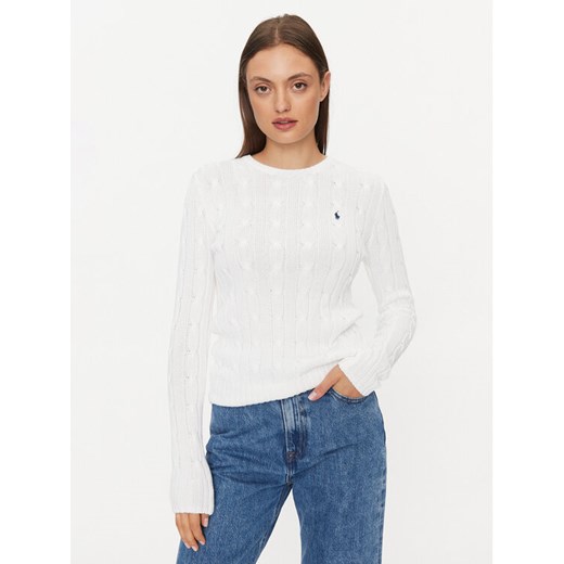 Polo Ralph Lauren Sweter 211891640001 Biały Regular Fit ze sklepu MODIVO w kategorii Swetry damskie - zdjęcie 182666039