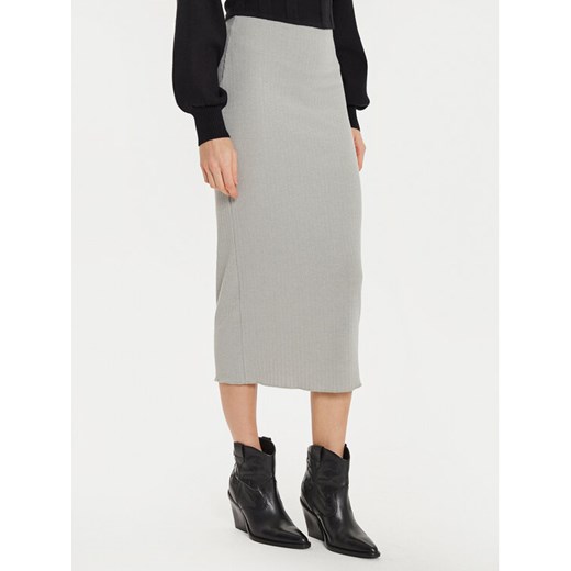 Brave Soul Spódnica ołówkowa LSKJ-272YEMIGRY Szary Slim Fit ze sklepu MODIVO w kategorii Spódnice - zdjęcie 182666088