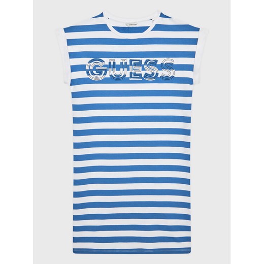 Guess Sukienka letnia J3GK21 KBOR3 Niebieski Regular Fit ze sklepu MODIVO w kategorii Sukienki dziewczęce - zdjęcie 182666108