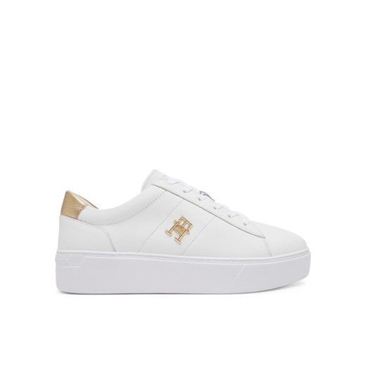 Tommy Hilfiger Sneakersy Platform Court Sneaker Metallics FW0FW08648 Biały ze sklepu MODIVO w kategorii Buty sportowe damskie - zdjęcie 182666148