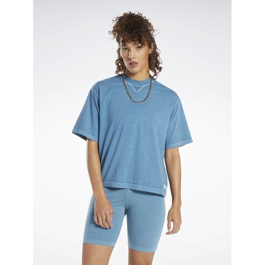 Reebok T-Shirt Classics Natural Dye Boxy T-Shirt HT7857 Niebieski ze sklepu MODIVO w kategorii Bluzki damskie - zdjęcie 182666236