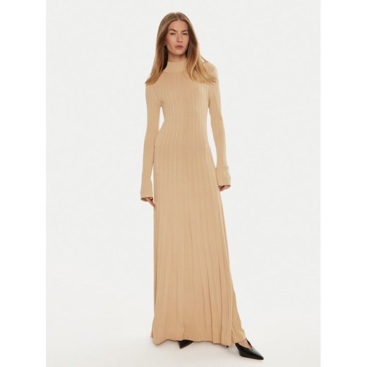 IVY OAK Sukienka dzianinowa Kourtney IO113144 Beżowy Slim Fit ze sklepu MODIVO w kategorii Sukienki - zdjęcie 182666299