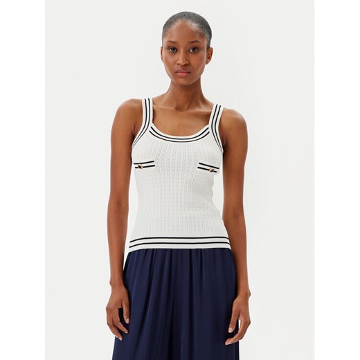 Fracomina Top FR25ST4011K52401 Écru Slim Fit ze sklepu MODIVO w kategorii Bluzki damskie - zdjęcie 182666329