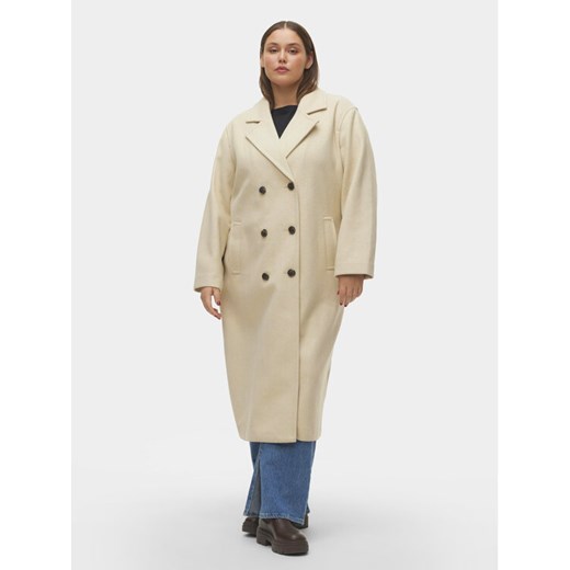 Vero Moda Curve Płaszcz przejściowy 10297180 Écru Regular Fit ze sklepu MODIVO w kategorii Płaszcze damskie - zdjęcie 182666375