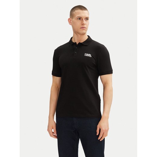 KARL LAGERFELD Polo 745088 552235 Czarny Regular Fit ze sklepu MODIVO w kategorii T-shirty męskie - zdjęcie 182666465