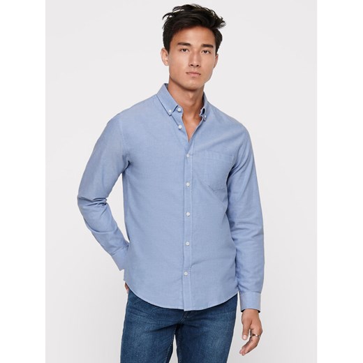 Only & Sons Koszula Alvaro 22006479 Niebieski Slim Fit ze sklepu MODIVO w kategorii Koszule męskie - zdjęcie 182666669