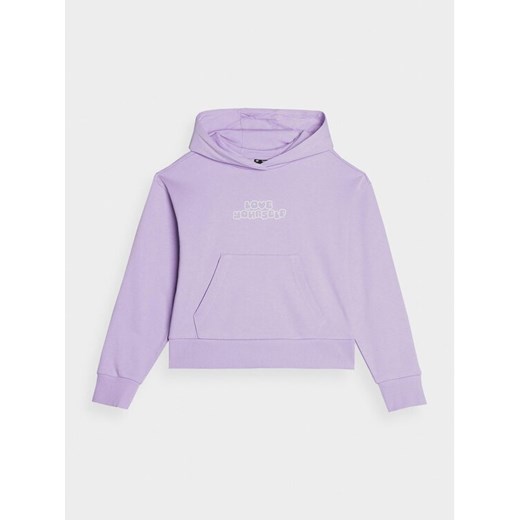 4F Bluza 4FJAW23TSWSF645 Fioletowy Regular Fit ze sklepu MODIVO w kategorii Bluzy dziewczęce - zdjęcie 182666686