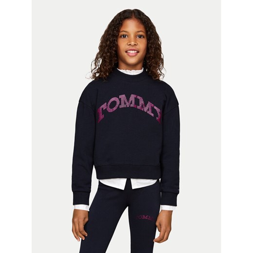 Tommy Hilfiger Bluza KG0KG08187 Granatowy Regular Fit ze sklepu MODIVO w kategorii Bluzy dziewczęce - zdjęcie 182666758