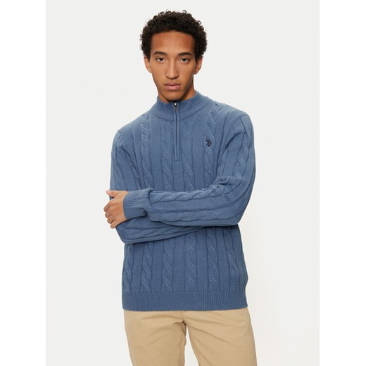 U.S. Polo Assn. Sweter MUP3697 Niebieski Regular Fit ze sklepu MODIVO w kategorii Swetry męskie - zdjęcie 182666766