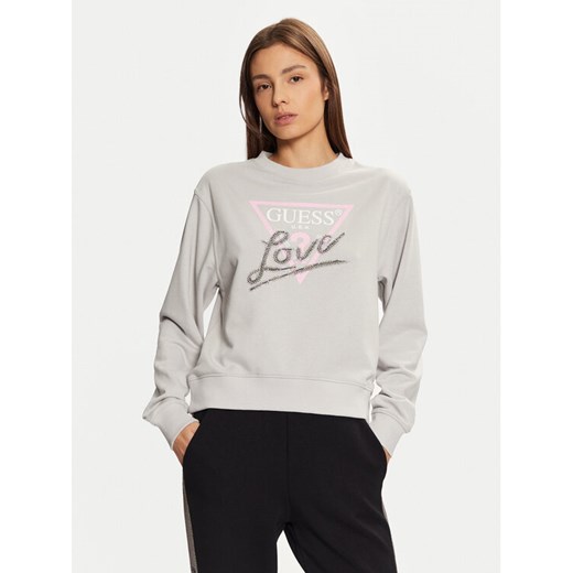 Guess Bluza W5RQ04 KB683 Szary Regular Fit ze sklepu MODIVO w kategorii Bluzy damskie - zdjęcie 182666775