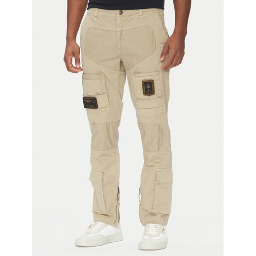 Aeronautica Militare Spodnie materiałowe 251PA1387CT1493 Beżowy Regular Fit ze sklepu MODIVO w kategorii Spodnie męskie - zdjęcie 182666798