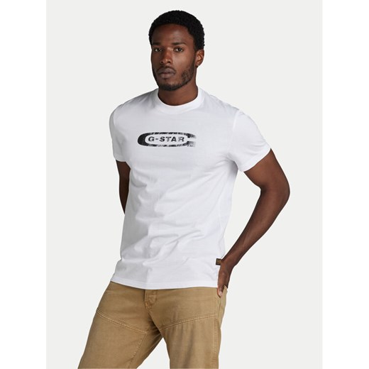 G-Star Raw T-Shirt Distressed D24365-336 Biały Regular Fit ze sklepu MODIVO w kategorii T-shirty męskie - zdjęcie 182666805