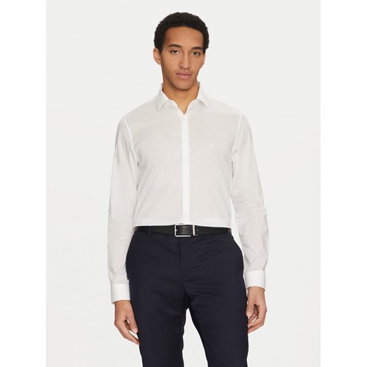 Calvin Klein Koszula K10K114356 Biały Regular Fit ze sklepu MODIVO w kategorii Koszule męskie - zdjęcie 182666925