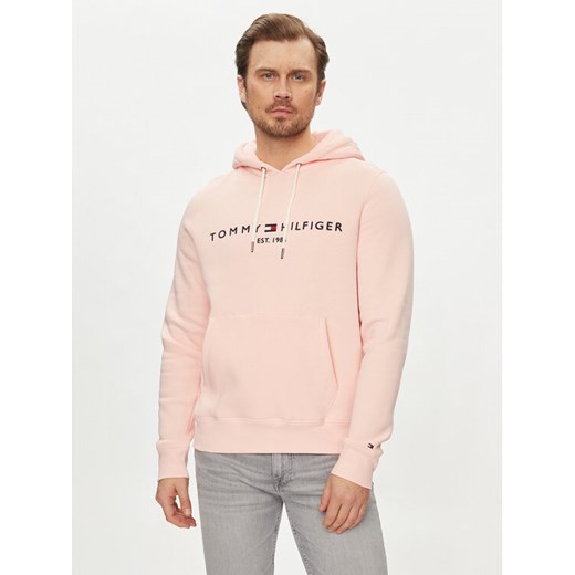 Tommy Hilfiger Bluza Logo MW0MW11599 Różowy Regular Fit ze sklepu MODIVO w kategorii Bluzy męskie - zdjęcie 182667029