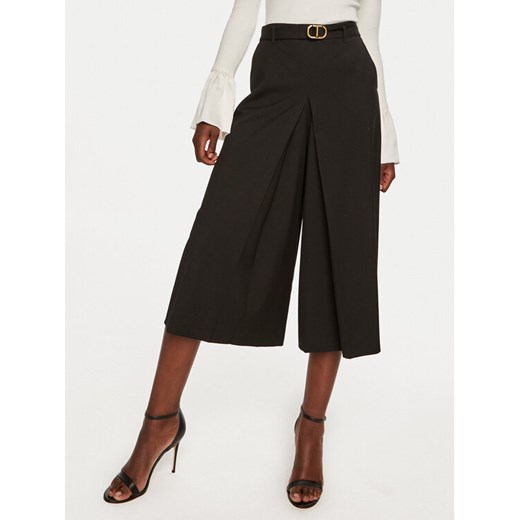 TWINSET Kuloty 242TP2162 Czarny Loose Fit ze sklepu MODIVO w kategorii Spodnie damskie - zdjęcie 182667038