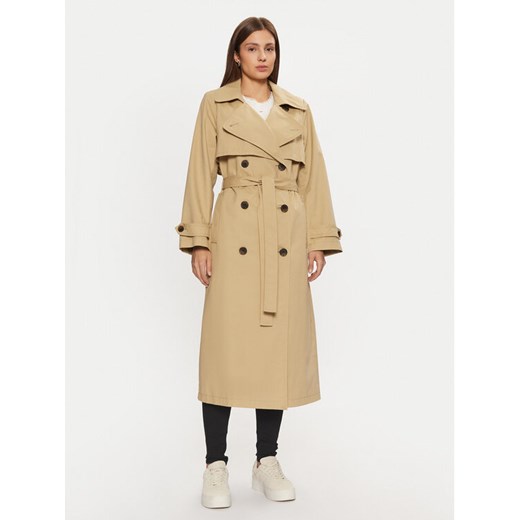 Tommy Jeans Trencz DW0DW20280 Beżowy Regular Fit ze sklepu MODIVO w kategorii Płaszcze damskie - zdjęcie 182667069
