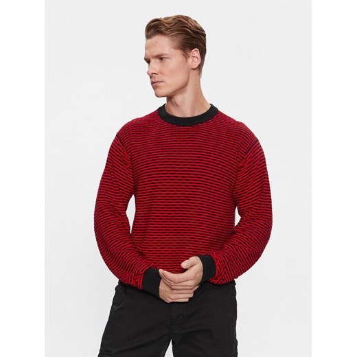 Hugo Sweter Sonderson 50500007 Czerwony Regular Fit ze sklepu MODIVO w kategorii Swetry męskie - zdjęcie 182667119
