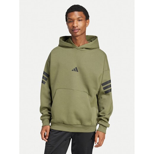 adidas Bluza Future Icons 3-Stripes JD4856 Zielony Regular Fit ze sklepu MODIVO w kategorii Bluzy męskie - zdjęcie 182667129