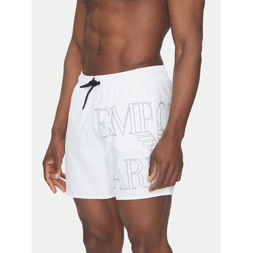 Emporio Armani Underwear Szorty kąpielowe EM000583 AF12326 U0002 Biały Regular Fit ze sklepu MODIVO w kategorii Kąpielówki - zdjęcie 182667186