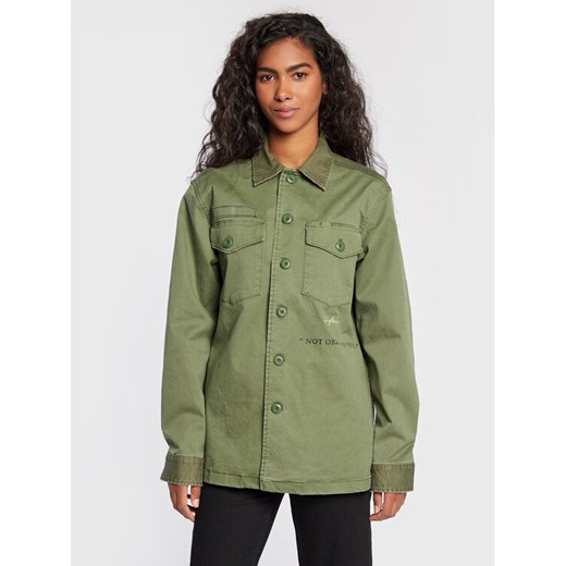 Replay Koszula W2091.000.84503 Zielony Relaxed Fit ze sklepu MODIVO w kategorii Koszule damskie - zdjęcie 182667199